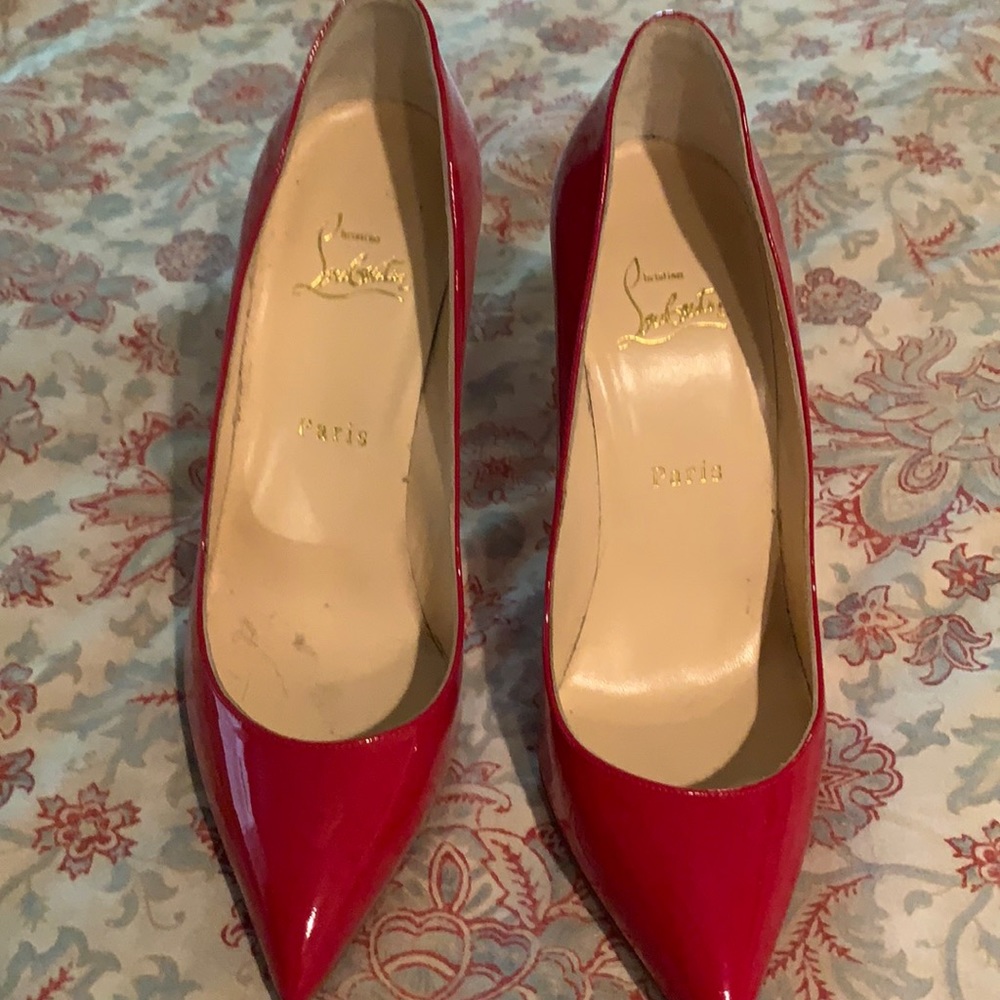 Christian Louboutin Red Patent Leather Stillettos